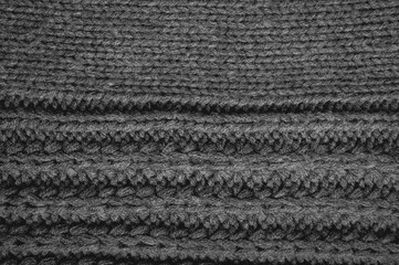 Organic knit material with macro wool threads.