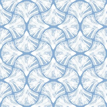 Art deco style abstract sea shells geometric forms seamless pattern