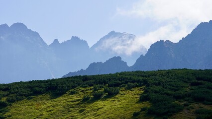 Tatrzański Park Narodowy Zakopane, mountains view góry panorama Tatr  - obrazy, fototapety, plakaty