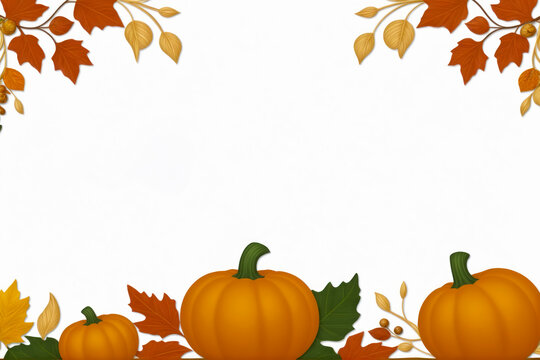 Graceful Autumn Motifs in Thanksgiving Banner, AI Generated