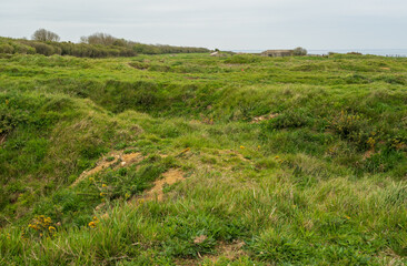 Fototapeta na wymiar Pointe Du Hoc, World War II Site at Normandy