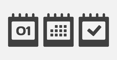 Vector icon page calendar - 1 day, agenda, done