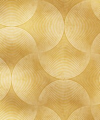 Abstract gold circular pattern overlapping painting mural with gradient for Asian, zen interior...
