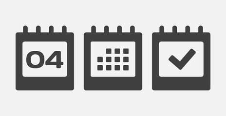 Vector icon page calendar - 4 day, agenda, done