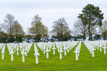 Fototapeta na wymiar Normandy American Cemetery, in Colleville-sur-Mer, France