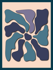 Abstract floral colourful art print. Trendy botanical minimalist poster .Hand drawn botanical wall decor illustration with flowers ,leaves contemporary style vector design 