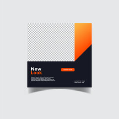 Editable minimal square banner template. Colorful background with shape. Suitable for social media posts and web ads.