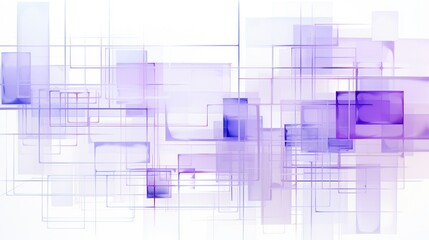 Purple overlapping squares on white background