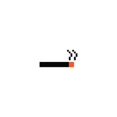 pixel cigarette  icon.  Vector pixel art smoke 8 bit game logo for company 
