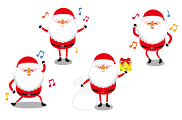 踊るサンタクロースのイラスト