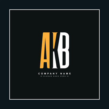 Initial Letter AKB Logo - Simple Monogram Logo for Initials A, K and B
