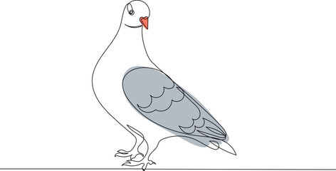 dove continuous line drawing on white background vector