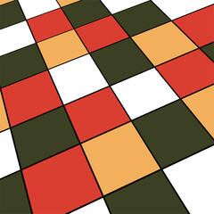 Groovy Christmas background hand drawn squers