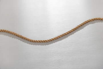 Jute rope placed on table in daylight