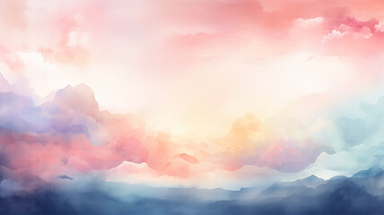 light watercolor abstract background gentle gradient pastel softcolor pink white and blue blank drawing painting