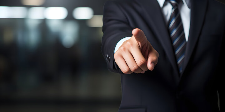 Business Man Points His Finger At You Businessman Pointing With Finger With Copy Space