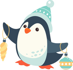 Penguin With Christmas Toys