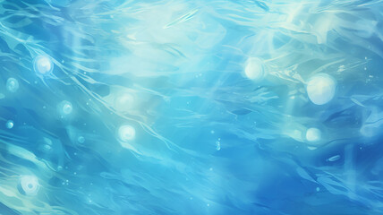 Obraz premium underwater sea ocean watercolor blue transparent background