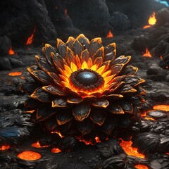 beautiful lava sunflower with attractive light and details 