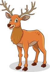 Cartoon Illustration of Cute deer Animal Mascot Character
