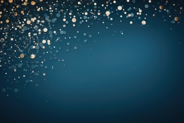 A dark blue background with gold dots