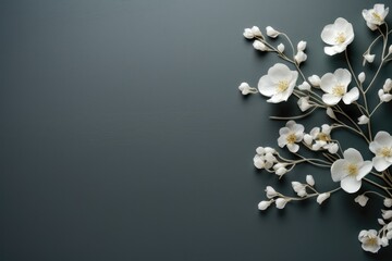 A bouquet of white flowers against a dark backdrop