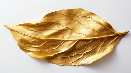 gold leaf isolated on white background metal foil