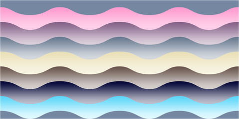 Colorful seamless wave pattern. Vector geometric fabric waves seamless texture. Backgrounds, textile and design concept