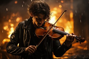 Fototapeta premium Violinist plays the violin