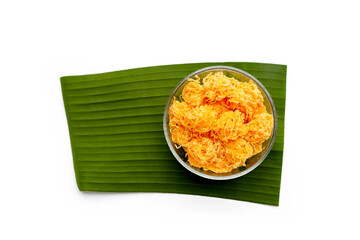 Thai crispy flossy sweet Eggs floss (Foi Thong Krob)