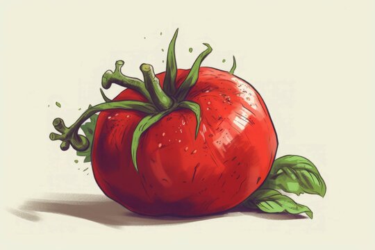Realistic tomato ripe art. Generate Ai