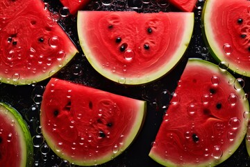 fresh Watermelon With Water Drop Background