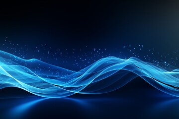 Data technology waves abstract blue background