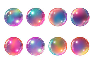 set of colorful bubbles png
