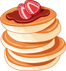 Strawberry Jam Pancake Illustration