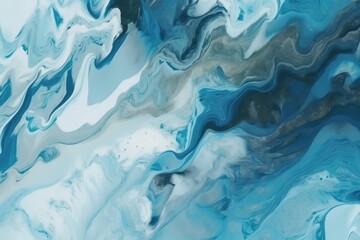 Obraz premium Blue marble texture pattern. Generative AI