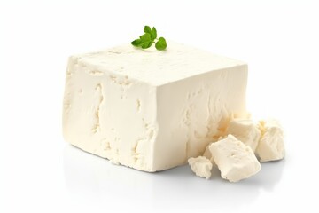 Cheese isolated on white background. Generative AI