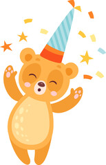 Bear Celebrating Birthday