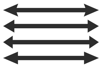 Fototapeta premium Straight long double vector arrow icon set