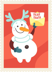 Snowman New Year Stamp