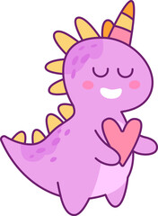 Dinosaur Unicorn With Heart
