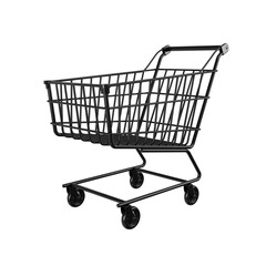 Black shopping trolley. Black Friday and sale event concept. Concept of sale event or promotion great discount. 3d rendering.