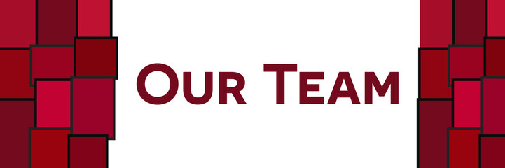 Our Team Pink Red Grid Left Right 