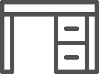 シンプルインテリア用品の線画単品アイコン　机