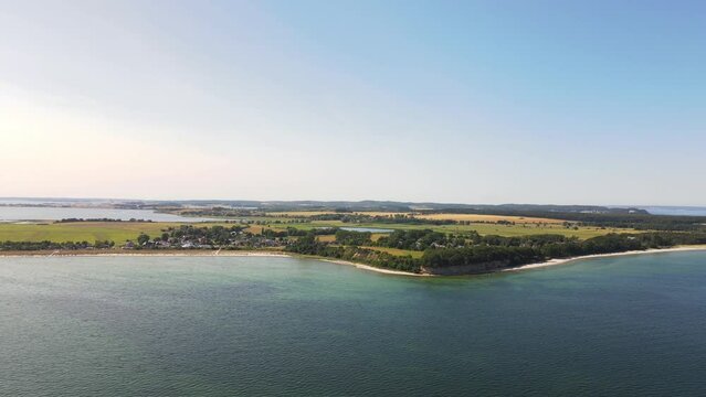 Aerial landscape of Mönchgut peninsula during summer in the Baltic Sea Rügen Germany