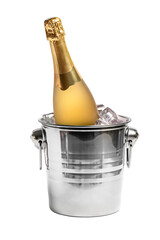 PNG, A bottle of champagne in a bucket of ice. Isolate  © Nataliya Schmidt