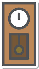 シンプルインテリア用品のステッカー単品アイコン　掛け時計