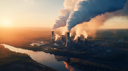 Air pollution from power plant chimneys