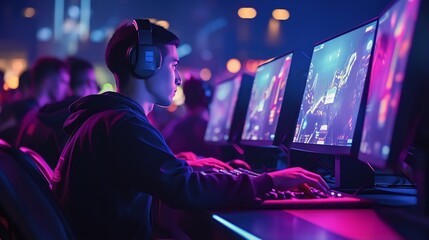 men playing games at an esports gaming event