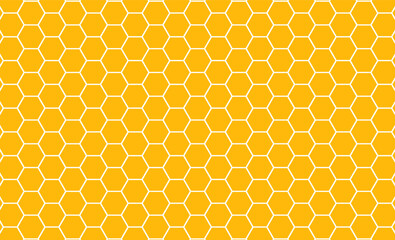 Yellow honeycomb seamless pattern geometric background. Vector abstract hexagon geometric pattern flat design. 